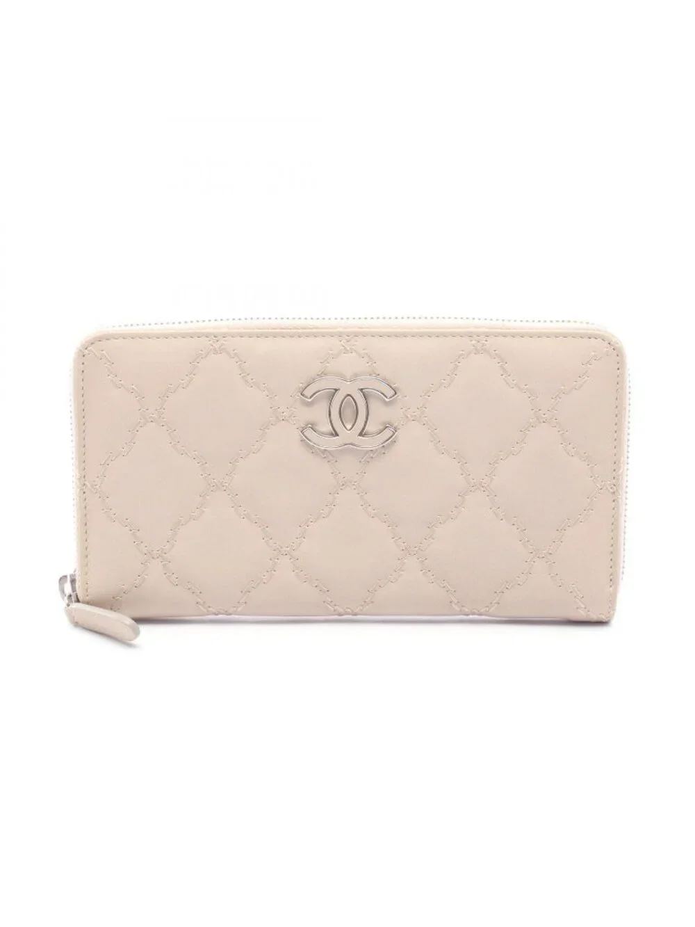 Chanel Round Wallet Ultra Stitch Light Beige Leather